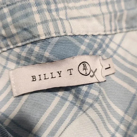 BILLY T Sleeveless Button-Up Mini Dress BOYFRIEND PLAID Blue - Picture 4 of 4